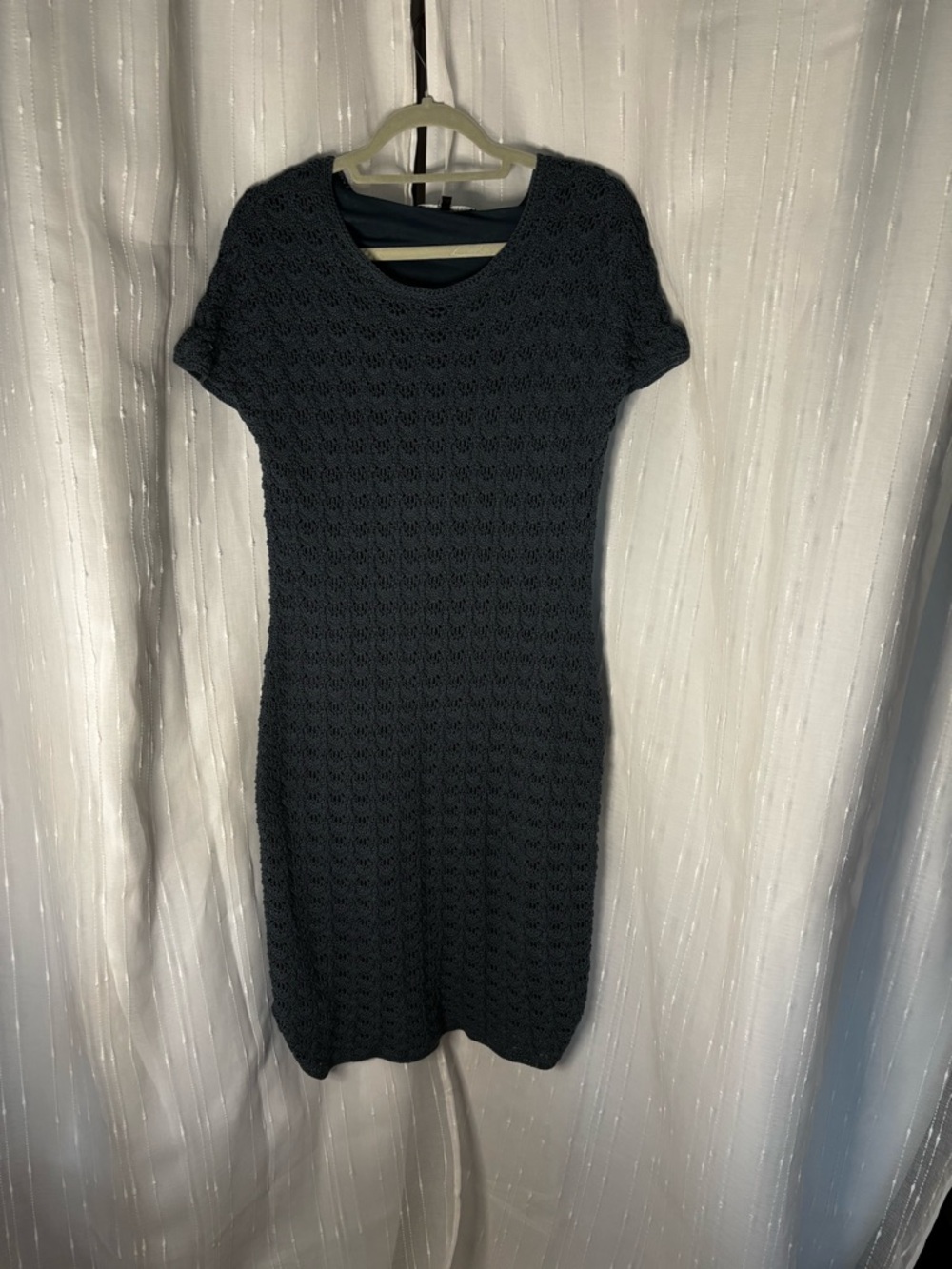Jones New York Dark Teal Knit Midi Dress